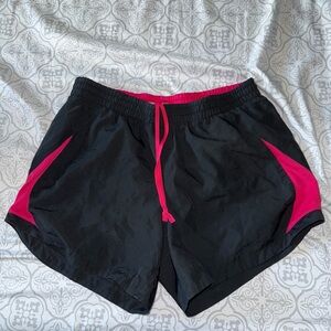 Nike Women's Black and Pink Athletic Shorts